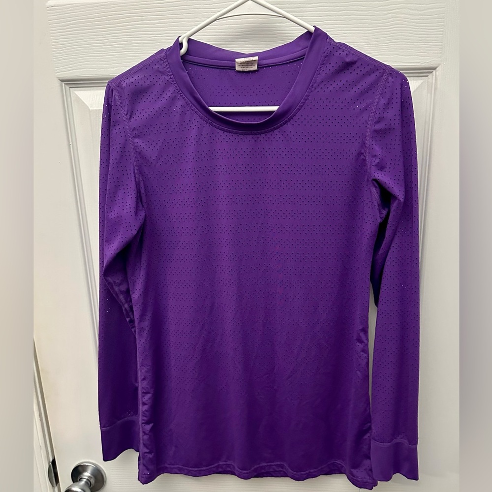 ZYIA Active Purple Chill Long Sleeve Performance Tee Size Medium